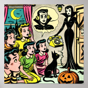Vintage Halloween-Kinder-Comicen Poster