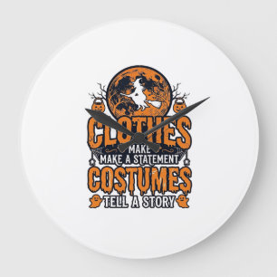 Vintage Halloween-Kleidung Kostüm Statement-Shirt_ Große Wanduhr