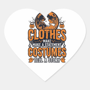 Vintage-Halloween-Kleidung Kostüm Statement-Shirt_ Herz-Aufkleber