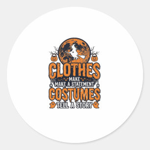 Vintage-Halloween-Kleidung Kostüm Statement-Shirt_ Runder Aufkleber