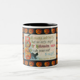Vintage-Halloween-Kobold Zweifarbige Tasse