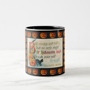 Vintage-Halloween-Kobolde Zweifarbige Tasse