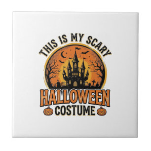 Vintage-Halloween-Kostüm Gruselburg-Shirt Des Fliese