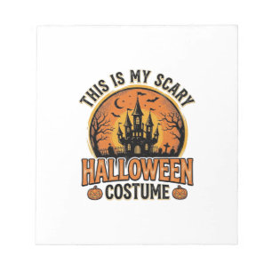 Vintage-Halloween-Kostüm Gruselburg-Shirt Des Notizblock