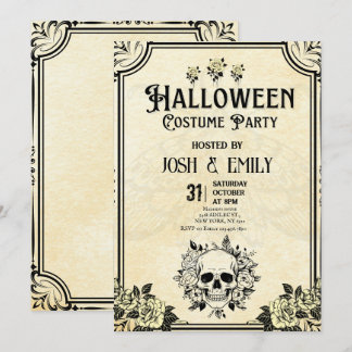 Vintage Halloween-Kostüm-Party Erwachsener Kürbis Einladung