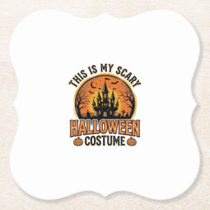 Vintage-Halloween-Kostüm-Verfluchtes-Schloss-Shirt Untersetzer