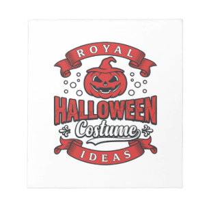 Vintage Halloween-Kostümideen Vektordesign_1 Notizblock