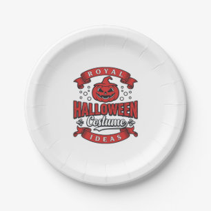 Vintage-Halloween-Kostümideen Vektordesign_1 Pappteller