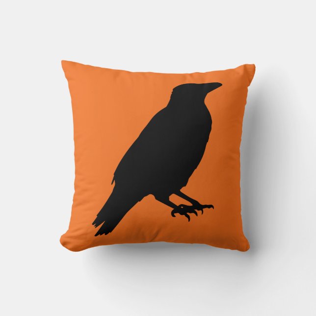 Vintage Halloween-Krähe Kissen (Vorderseite)