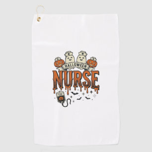 Vintage Halloween-Krankenschwester-Geist-Kürbis-De Golfhandtuch