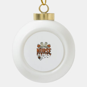 Vintage Halloween-Krankenschwester-Geist-Kürbis-De Keramik Kugel-Ornament