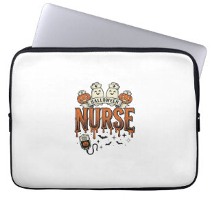Vintage-Halloween-Krankenschwester-Geist-Kürbis-De Laptopschutzhülle