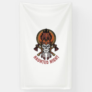 Vintage-Halloween-Krieger-Gravur-Grafik für Weißes Banner