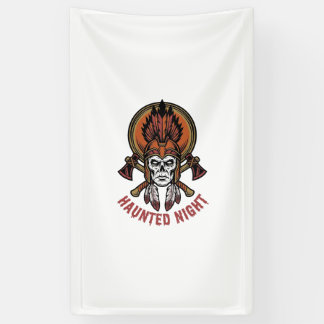 Vintage-Halloween-Krieger-Gravur-Grafik für Weißes Banner
