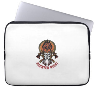 Vintage-Halloween-Krieger-Gravur-Grafik für Weißes Laptopschutzhülle