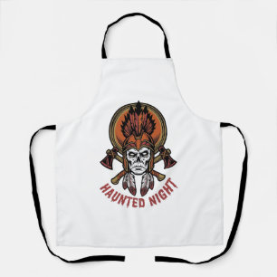 Vintage-Halloween-Krieger-Gravur-Grafik für Weißes Schürze
