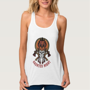 Vintage-Halloween-Krieger-Gravur-Grafik für Weißes Tank Top