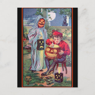 Vintage Halloween-Kunst Postkarte