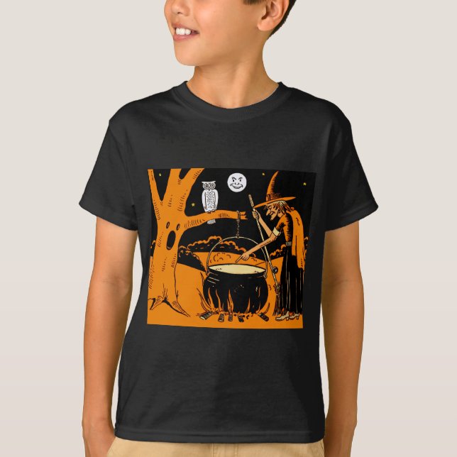 Vintage Halloween-Kunst T-Shirt (Vorderseite)