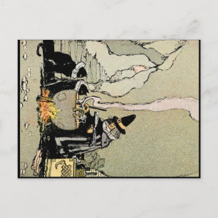 Vintage-Halloween-Kunstpostkarte Hexe Postkarte