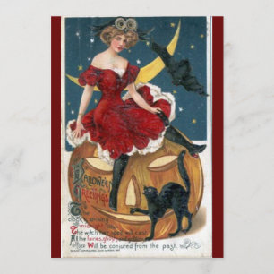 Vintage Halloween-Kürbis-Einladungen Einladung