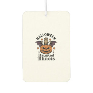 Vintage-Halloween-Kürbis-Eule-Illinois-Shirt-Desig Autolufterfrischer