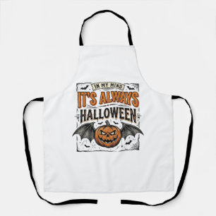 Vintage-Halloween-Kürbis-Fledermaus-Typografie-Shi Schürze