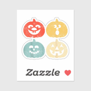 Vintage-Halloween-Kürbis-Frauen, Männer, Kinder, L Aufkleber