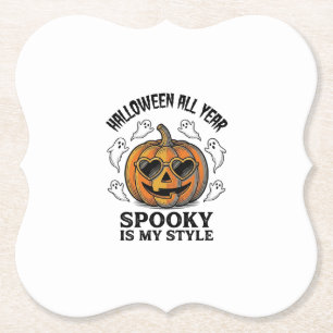 Vintage-Halloween-Kürbis-Geist-Gravur-Shirt_1 Untersetzer