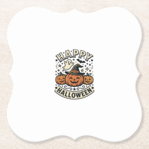 Vintage-Halloween-Kürbis-Geist-Shirt-Design_1 Untersetzer