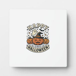 Vintage-Halloween-Kürbis-Geister-Shirt-Design_1 Fotoplatte