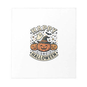 Vintage-Halloween-Kürbis-Geister-Shirt-Design_1 Notizblock