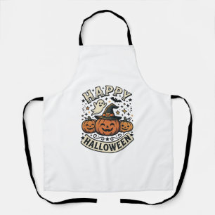 Vintage-Halloween-Kürbis-Geister-Shirt-Design_1 Schürze