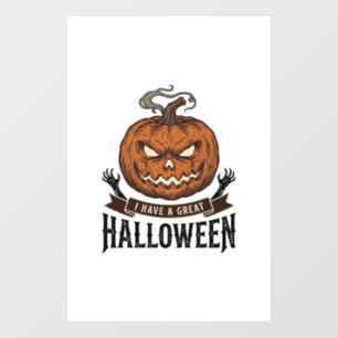Vintage-Halloween-Kürbis-Gotisches-Shirt-Design_1 Fensteraufkleber