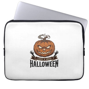 Vintage-Halloween-Kürbis-Gotisches-Shirt-Design_1 Laptopschutzhülle