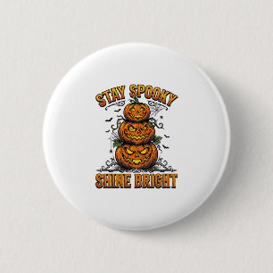 Vintage-Halloween-Kürbis Gruselig Helles T-Shirt D Button