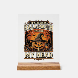 Vintage-Halloween-Kürbis-Hexenhut-Shirt-Design_1 Acrylschild