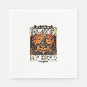 Vintage-Halloween-Kürbis-Hexenhut-Shirt-Design_1 Serviette
