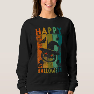 Vintage-Halloween-Kürbis-Jack-O-Lantern-gruselig-F Sweatshirt