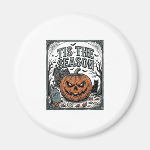 Vintage Halloween-Kürbis-Katze Die Saison ist da T Magnet