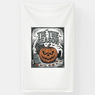Vintage-Halloween-Kürbis-Katze-Tis-The-Season-Shir Banner