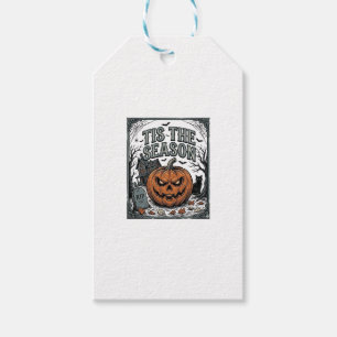 Vintage-Halloween-Kürbis-Katze-Tis-The-Season-Shir Geschenkanhänger