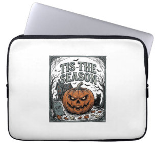 Vintage-Halloween-Kürbis-Katze-Tis-The-Season-Shir Laptopschutzhülle
