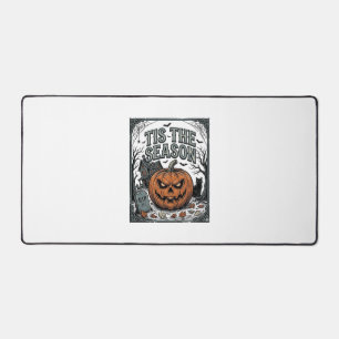 Vintage-Halloween-Kürbis-Katze-Tis-The-Season-Shir Schreibtischunterlage