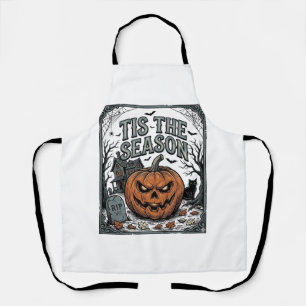 Vintage-Halloween-Kürbis-Katze-Tis-The-Season-Shir Schürze