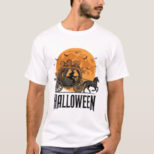 Vintage-Halloween-Kürbis-Kutsche-Hexen-Design_1 T-Shirt