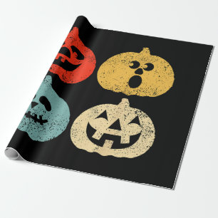 Vintage-Halloween-Kürbis-lustiges-retro-Geschenk Geschenkpapier