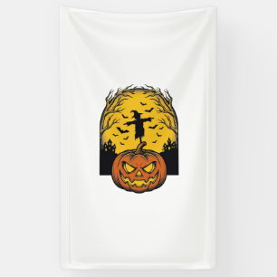 Vintage-Halloween-Kürbis-Mond-Vogelscheuche-Kunst_ Banner