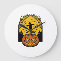 Vintage-Halloween-Kürbis-Mond-Vogelscheuche-Kunst_