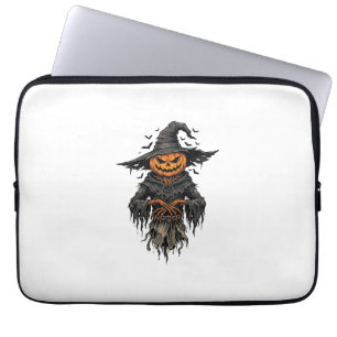 Vintage-Halloween-Kürbis-Vogelscheuche-Hexe-Shirt Laptopschutzhülle